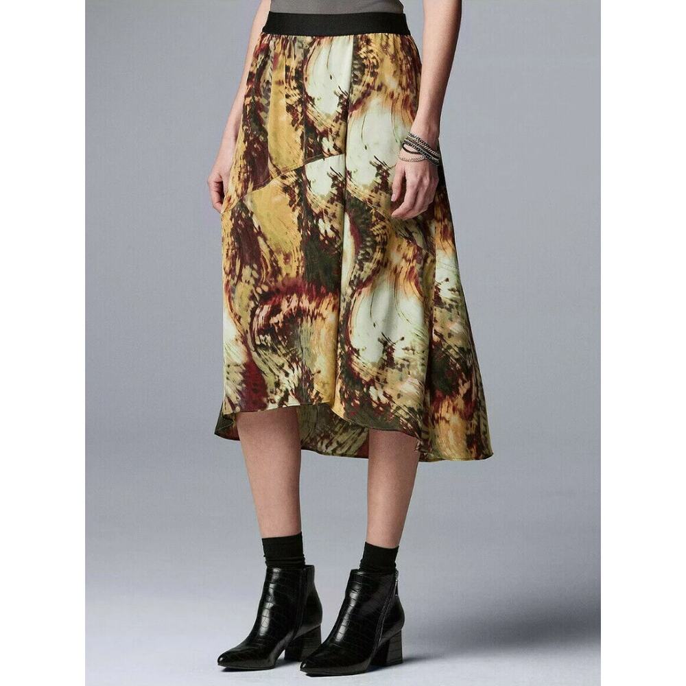 Simply Vera Vera Wang Skirt  Women's Desert‎ Dyes Asymmetrical Pull-On Nwt